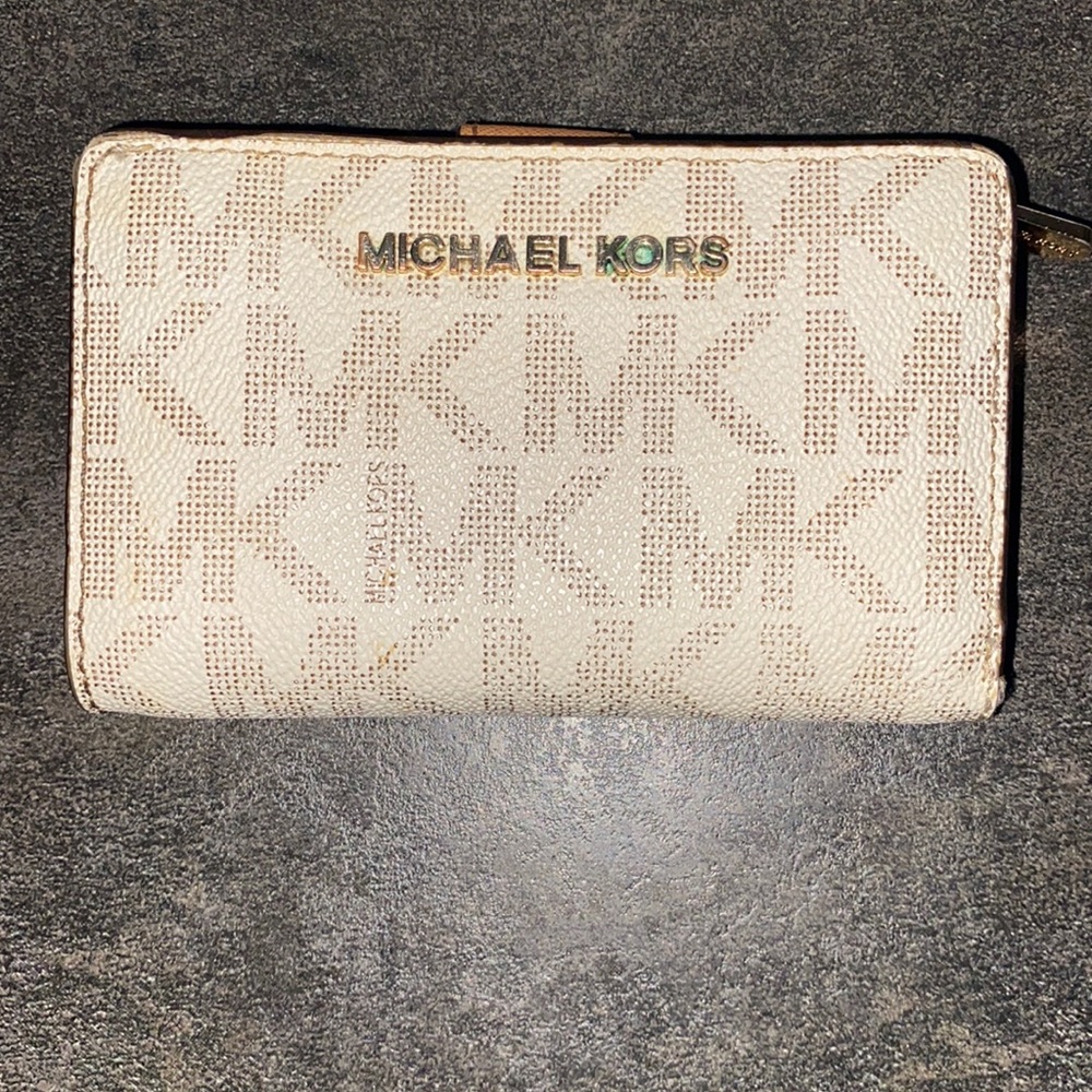 Michael kors small wallet, creme/tan